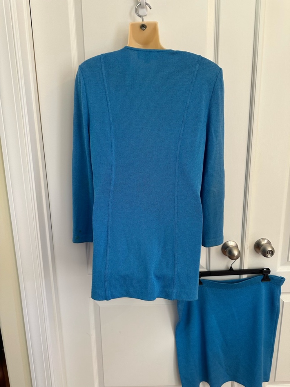 St John By Marie Gray Skirt Suit Turquoise Blue‎ - Picture 7 of 17
